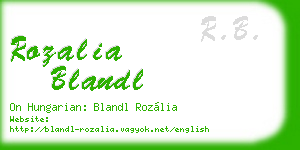 rozalia blandl business card